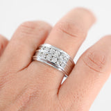 14K White Gold Diamond 2-Row Channel Set Men's Ring