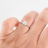 14k White Gold Diamond Princess-Cut Solitaire Engagement Ring