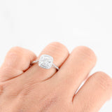 Platinum Diamond Cushion Cut Center Engagement Ring 1.90Ctw