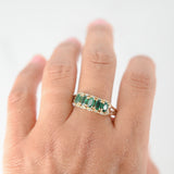 14K Yellow Gold Emerald Oval-Cut And Diamond Cocktail Ring