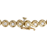 14K Yellow Gold Diamond Bezel Tennis Bracelet 1.44Ctw