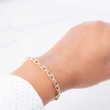 10K Yellow Solid Gold Diamond Bracelet