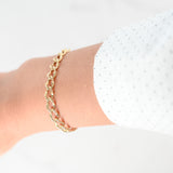 18K Yellow Hollow Curb Link Chain Bracelet