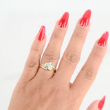 18K Yellow Gold Diamond Solitaire With Side Accents Engagement Ring