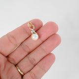 14K Yellow Gold Pearl And Diamonds Charm Pendant