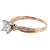 Juego de anillos de compromiso con diamantes en oro rosa de 14 k de Jared Brand