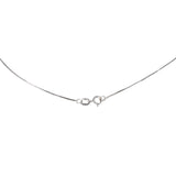 14K White Gold Diamond Floral Pendant Dainty Box Link Chain Necklace 0.16Ctw