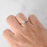 14K White Gold Diamond Floral Cluster Engagement Ring