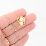 18K Yellow Gold Double Pearl Pendant