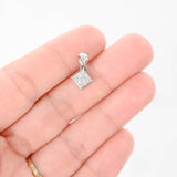 18K White Gold Diamond Cluster Princess Cut Pendant 0.27Ctw