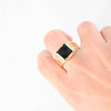 14k Yellow Gold Onyx Signet Ring