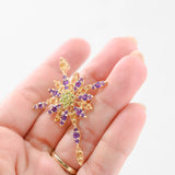 14K Yellow Gold Amethyst, Citrine And Peridot Cross Star Pendant