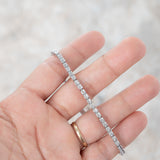 10K White Solid Gold And Diamonds Dainty Bracelet