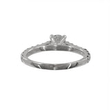 10K White Gold Diamond Engagement and Wedding Half Eternity Band Ring Set