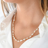 14k Yellow Gold Baroque Pearl Necklace