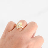 18K Yellow Gold Diamond Vintage Cocktail Ring