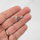 Pendientes de diamantes de oro blanco de 14 qt de 1,0 quilates, pendientes de diamantes naturales reales, pendientes de diamantes de oro, tachuelas de diamantes, regalo perfecto