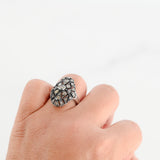 14K White Gold Brown Cluster Diamond Cocktail Ring