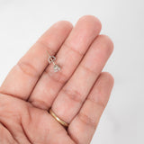 14K White Solid Gold Diamond Single Stud