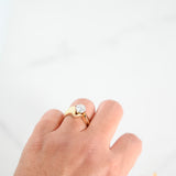 Anillo solitario de talla baja con diamantes en oro amarillo de 14 quilates, 1,00 quilates