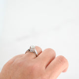 14K White Gold Diamond Solitaire With 12 Underneath Accents Diamonds Engagement Ring