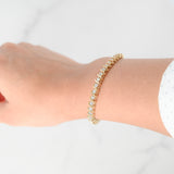 Pulsera de eslabones en forma de S de tenis con diamantes en oro amarillo de 14 k, 2,25 quilates