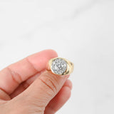 Anillo de diamantes vintage en oro amarillo de 14 quilates para hombre con engaste de bisel y diamantes engastados en canal