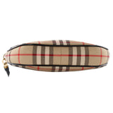 Authentic Burberry Vintage Check Calfskin Olympia Pouch Archive Beige