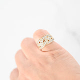 14k Yellow Gold Woven Channel Cubic Zirconia Ring