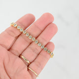 14K Yellow Gold Diamond Bezel Set Tennis Bracelet