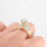 14K Yellow Gold Diamond Round Cut Center Of 1.75Cts And 50 Accent Diamonds Ring 2.25Ctw