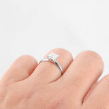 14k White Gold Diamond Princess-Cut Solitaire Engagement Ring