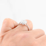 Platinum Diamond Cushion Cut Center Engagement Ring 1.90Ctw