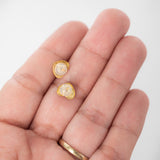 10K Solid Gold Resin Green Heart Earrings