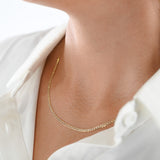 14K Two-Tone Gold Curb Link White Rhodium Diamond Cut Chain