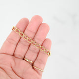 18K Yellow Hollow Curb Link Chain Bracelet