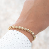 Pulsera de oro macizo amarillo de 10 k y diamantes de 0,80 CTW