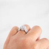 14k White Gold Diamond Cluster Engagement Wedding Ring