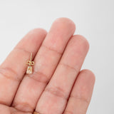 14K Yellow Solid Gold Diamond Single Stud