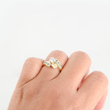 18K Yellow Gold Diamond Solitaire With Side Accents Engagement Ring