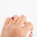 10K Yellow Gold Ruby Solitaire Cocktail Ring