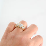 14K Two-Tone Gold Diamond Cluster Vintage Ring