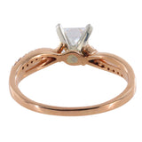 Juego de anillos de compromiso con diamantes en oro rosa de 14 k de Jared Brand