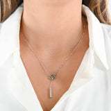 18k White Gold Diamond Lariat Necklace