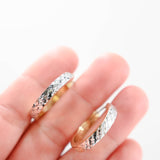 14k Two-Tone Gold Diamond-Cut Hoop Earrings