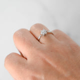 14K White Gold Diamond Floral Cluster Engagement Ring