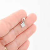 18K White Gold Diamond Cluster Princess Cut Pendant 0.27Ctw