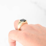 14k Yellow Gold Onyx Signet Ring