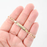 14K Yellow Gold Figaro ID Bracelet Perfect for Small Wrists or Kids