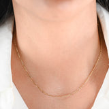 14K Yellow Gold Figaro Link Dainty Chain 2.7g